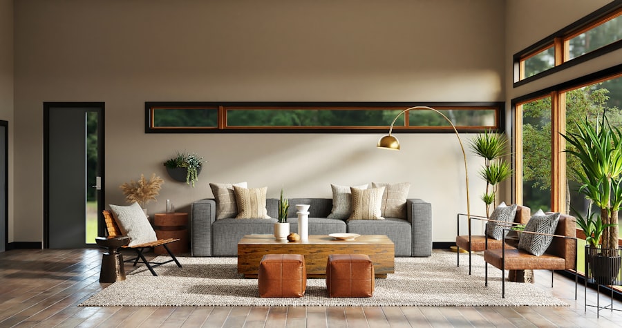 Modern remodeled living room interior